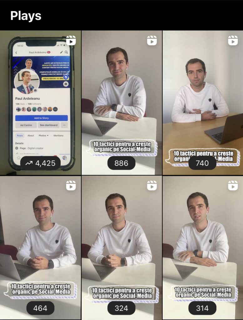 Top Reels-uri - Profil Instagram - Noiembrie 2022